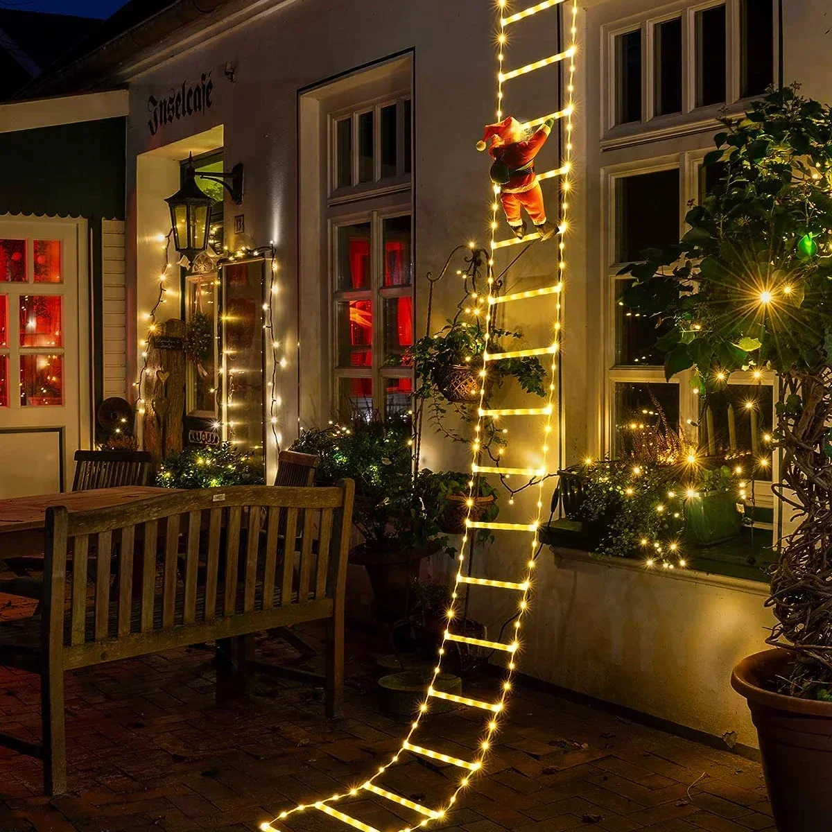 Home Decor Xmas Tree - Led Ladder Licht Voor Santa Claus