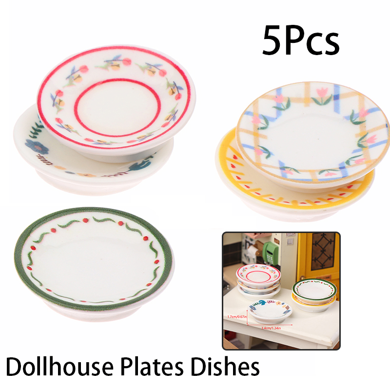 Home Decor Kitchen - 5 Stuks 1/12 Poppenhuis Mini Platen