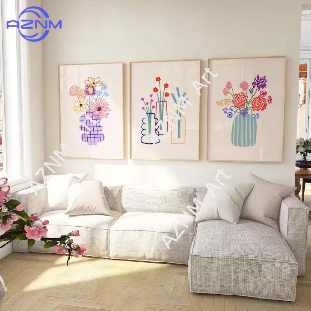 Home Decor Vase With Flowers - 1/3 stuks abstracte bloemenvaas pastel bloemenboeket