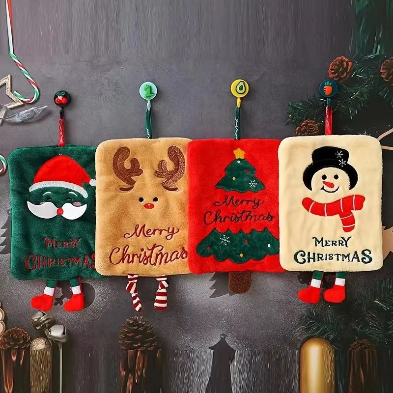 Home Decor Xmas Tree - Kerst hangende handdoek Leuke Kerstman Sneeuwpop