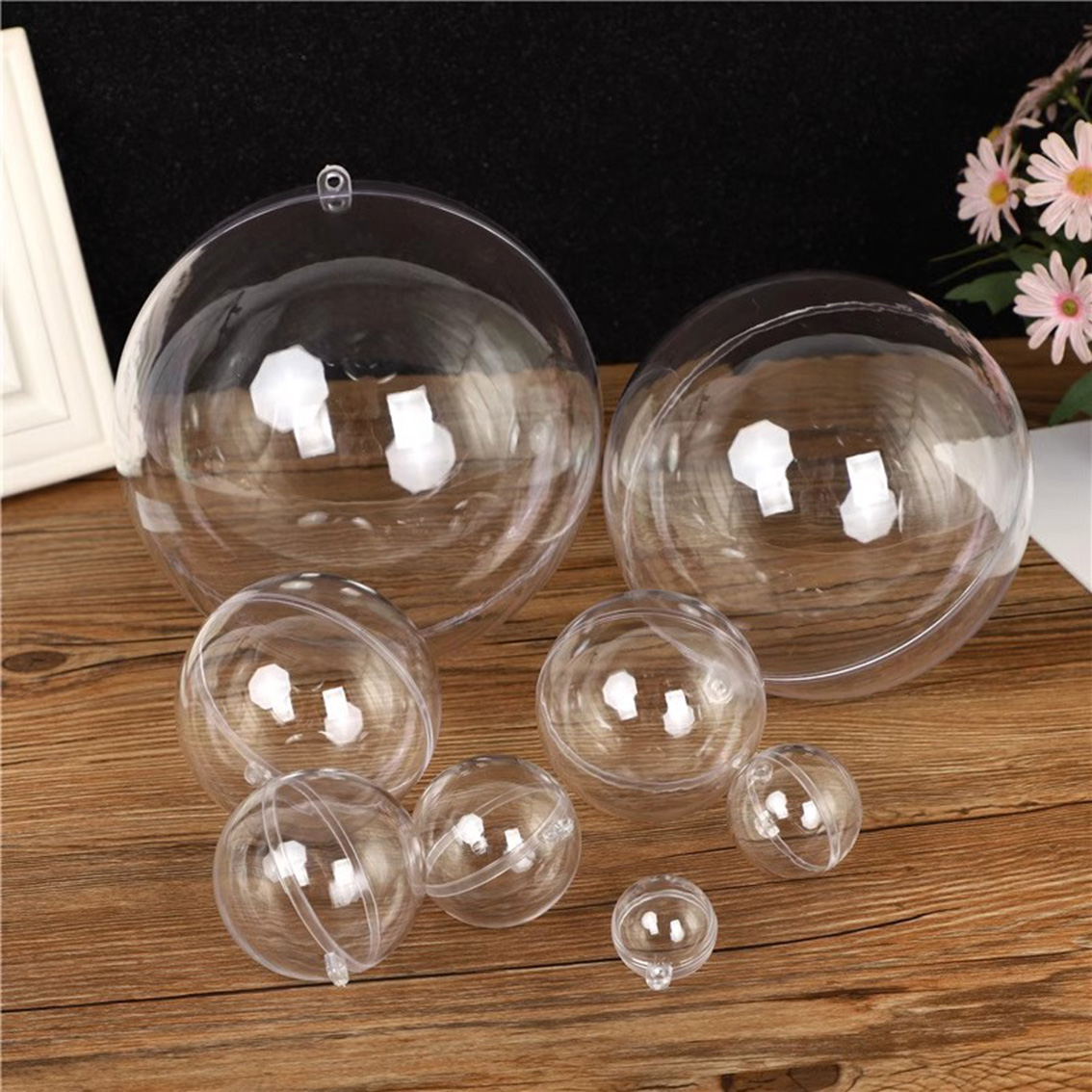Home Decor Xmas Tree - 1-20CM Transparante Ballen Holle DIY Plastic