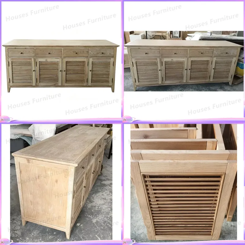 Home Decor Organizer - Natuurlijk gerecycled hout Schoenenkast Sluiterdeur Opbergorganisator