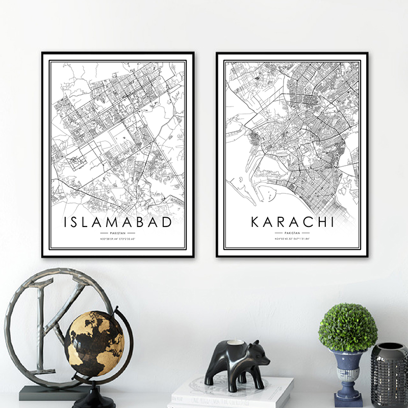 Home Decor Karachi - Karachi Stad Kaart Poster Islamabad City