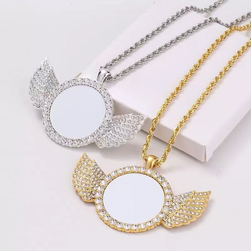 Home Decor Com - Gepersonaliseerde volledige set kettingen, afdrukbare engelenvleugelketting,