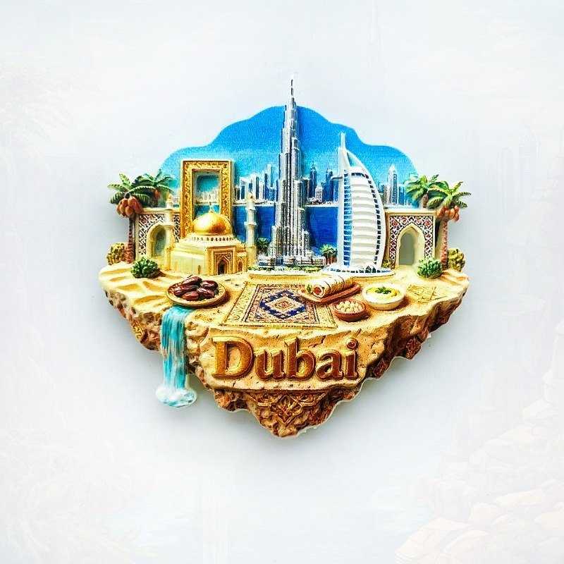 Home Decor Uae - Dubai Floating Island koelkastmagneet - weelderige