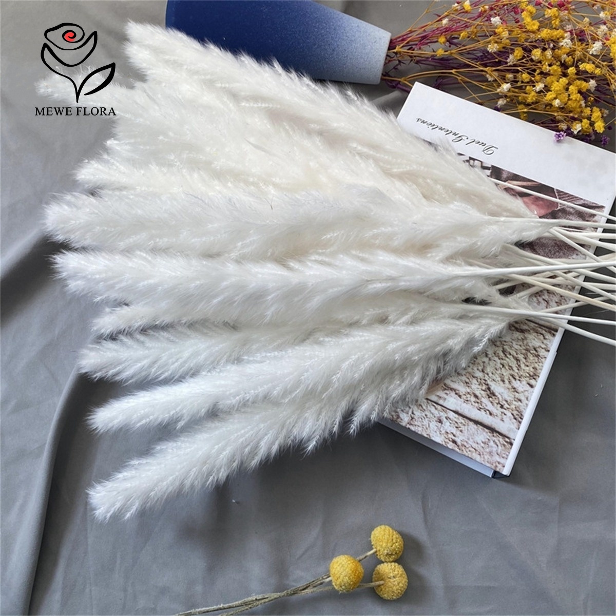 Pampas Grass Decor - 18 Stengels Natuurlijke Gedroogde Bloemen Pluizig