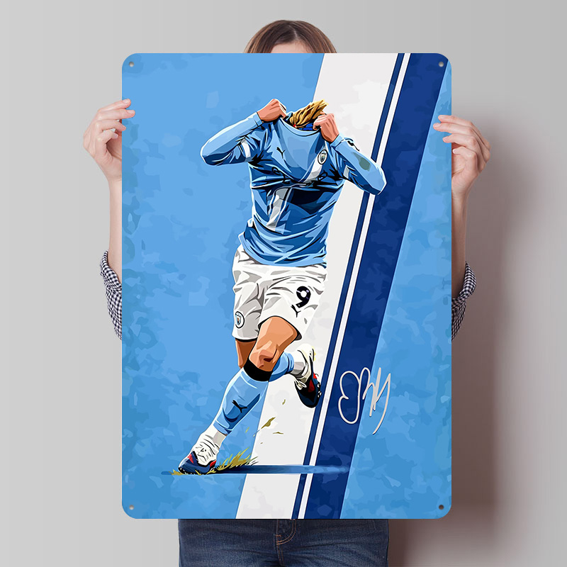 Home Decor Vector - Haaland9 Voetbal Vector Afdrukken Poster Aangepaste