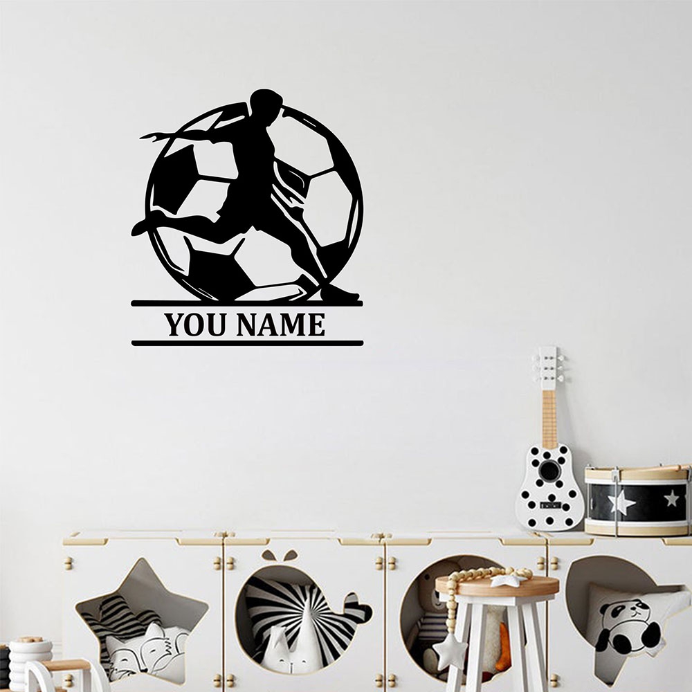Home Decor Sticker - 1PC Mode Voetbal Aangepaste Tekst Home