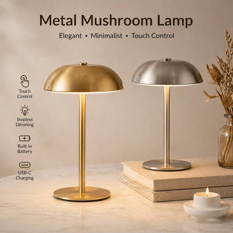 Home Decor Lamp - Leuke paddenstoel tafellamp, aanraakbediening, 3 kleuren