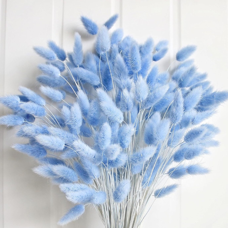 Home Decor Vase With Flowers - 100 STKS Blauw Haas-staart Gras Konijn