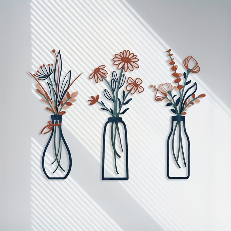 3 grote bloemige wandkunstscul - Home Decor Vase With Flowers recensie en prijs