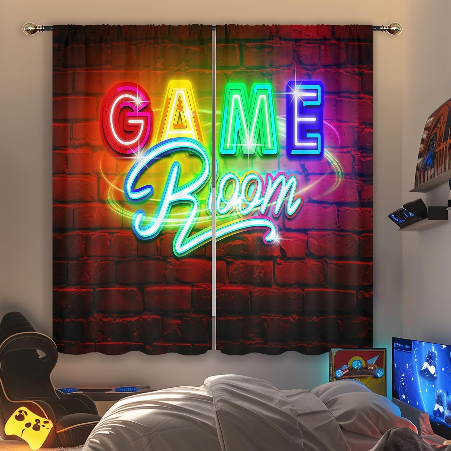Neon Gaming Gordijnen, Rod Poc - Home Decor Youtube Videos recensie en prijs