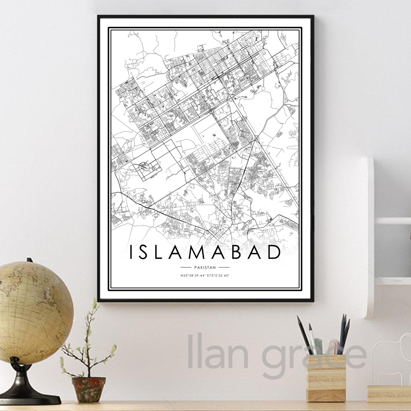 Karachi Stad Kaart Poster Isla - Home Decor Karachi recensie en prijs