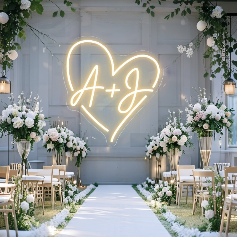 Aangepaste initialen hart LED  - Home Decor Com recensie en prijs