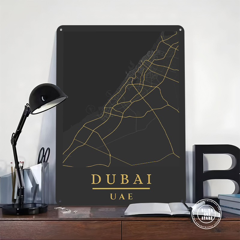 Dubai VAE Kaart Kunst Geprint  - Home Decor Uae recensie en prijs