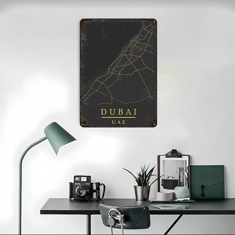 Dubai VAE Kaart Kunst Geprint  - Home Decor Uae recensie en prijs