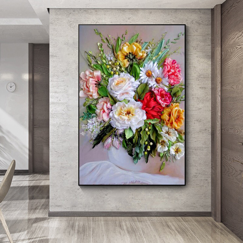 Canvas schilderij bloemen prin - Home Decor Vase With Flowers recensie en prijs