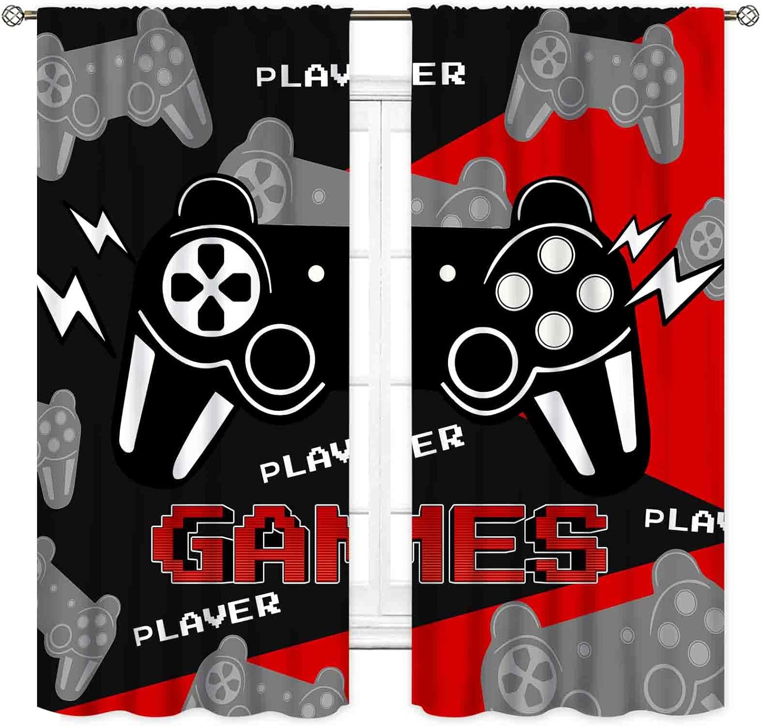 Zwart rode gaming-gordijnen, v - Home Decor Youtube Videos recensie en prijs