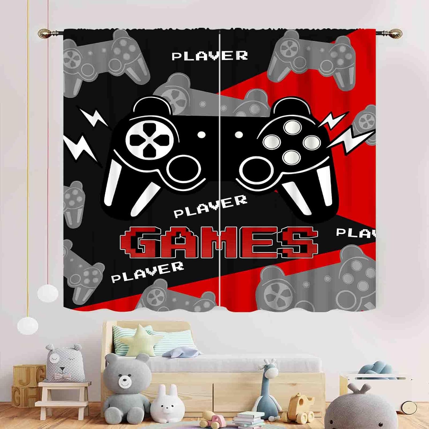 Zwart rode gaming-gordijnen, v - Home Decor Youtube Videos recensie en prijs