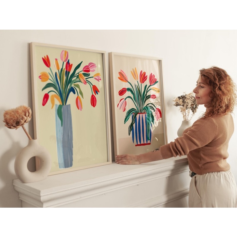 2 stuks tulpbloemen canvas kun - Home Decor Vase With Flowers recensie en prijs