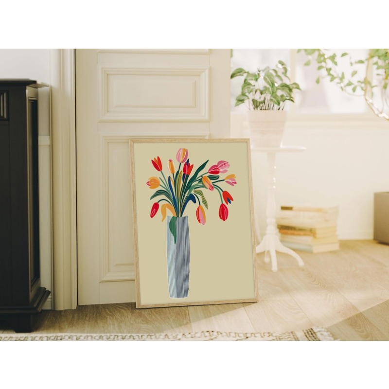 2 stuks tulpbloemen canvas kun - Home Decor Vase With Flowers recensie en prijs