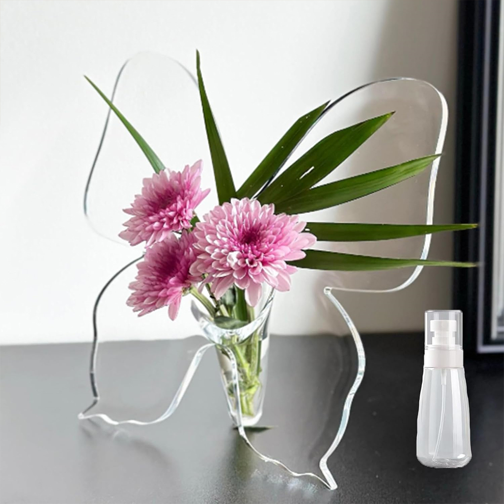 Transparante vlinder acryl blo - Home Decor Vase With Flowers recensie en prijs