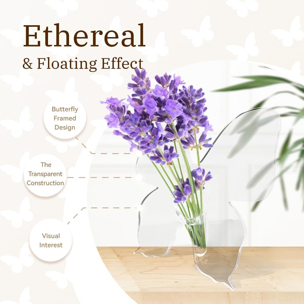 Transparante vlinder acryl blo - Home Decor Vase With Flowers recensie en prijs