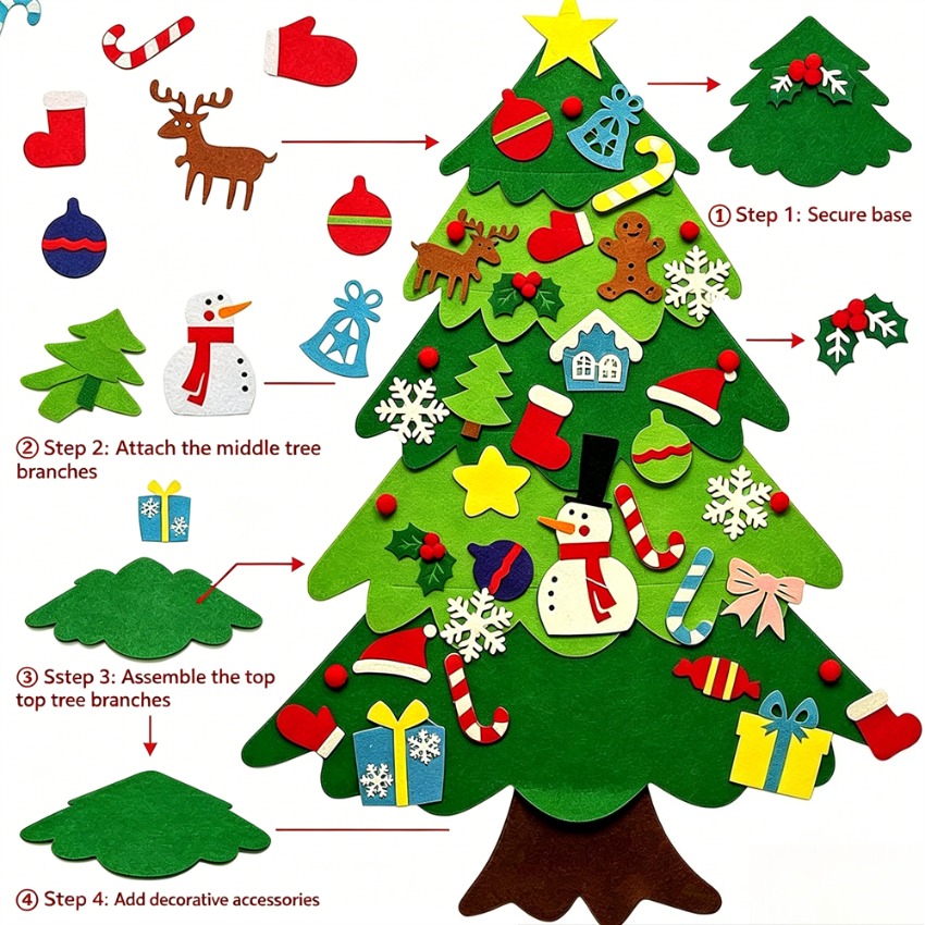 DIY vilten kerstboom met afnee - Home Decor Xmas Tree recensie en prijs